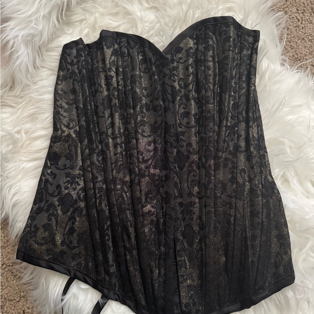 Guess Black & Gold Brocade Corset